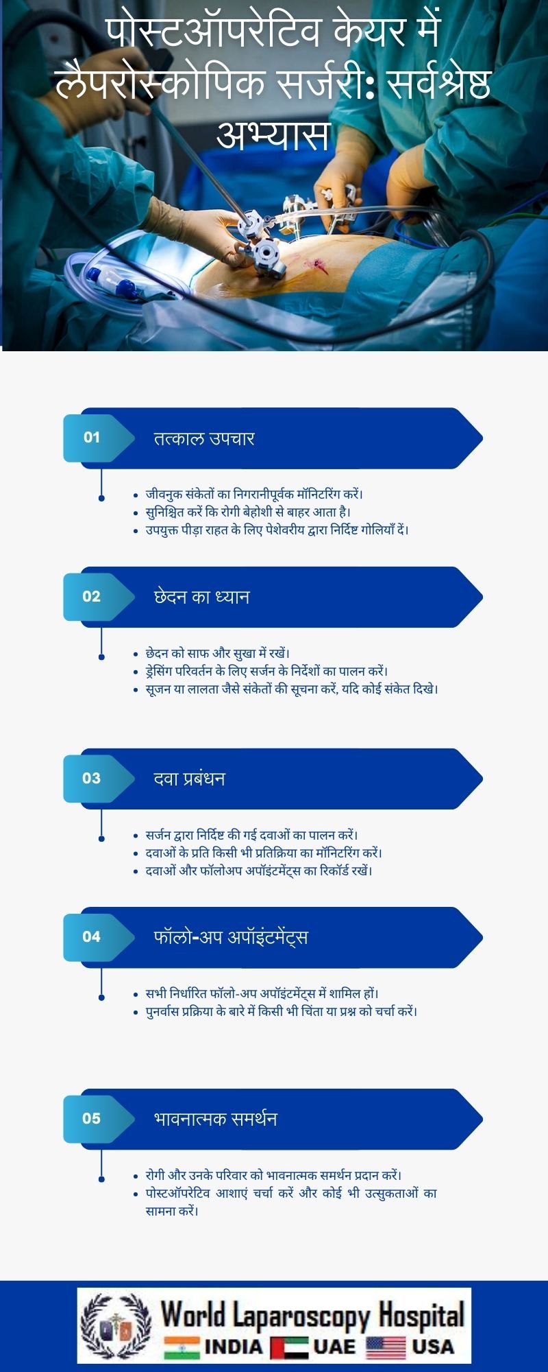 पोस्टऑपरेटिव केयर में लैपरोस्कोपिक सर्जरी: सर्वश्रेष्ठ अभ्यास